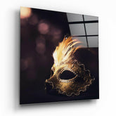 Prom Mask Glass Wall Art.